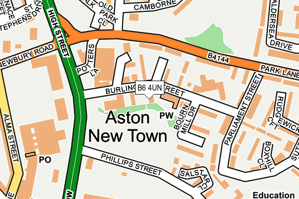 B6 4UN map - OS OpenMap – Local (Ordnance Survey)