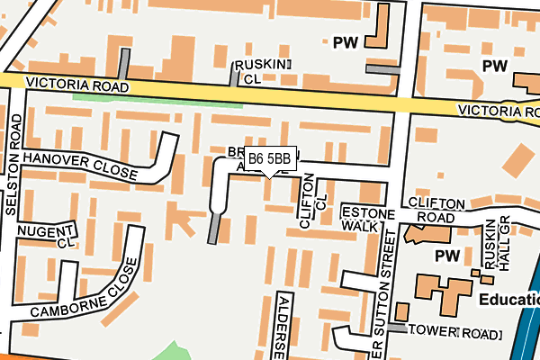 B6 5BB map - OS OpenMap – Local (Ordnance Survey)