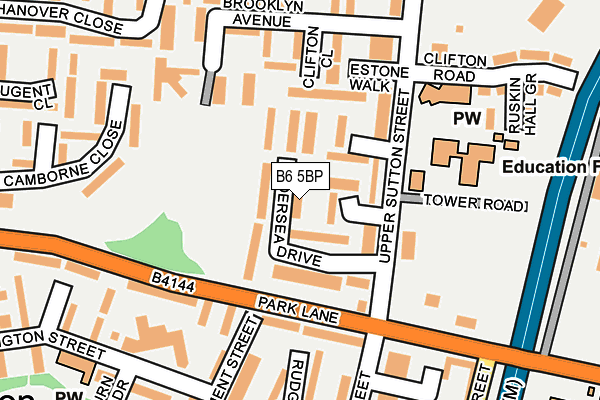 B6 5BP map - OS OpenMap – Local (Ordnance Survey)
