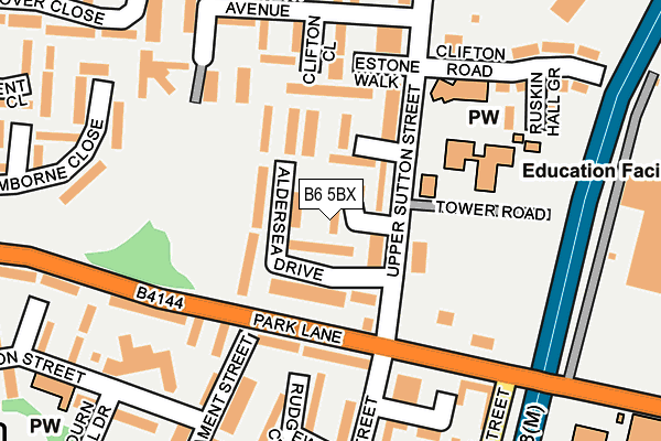 B6 5BX map - OS OpenMap – Local (Ordnance Survey)