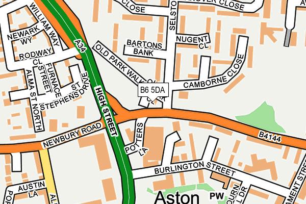 B6 5DA map - OS OpenMap – Local (Ordnance Survey)