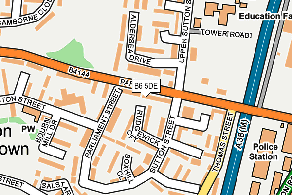 B6 5DE map - OS OpenMap – Local (Ordnance Survey)