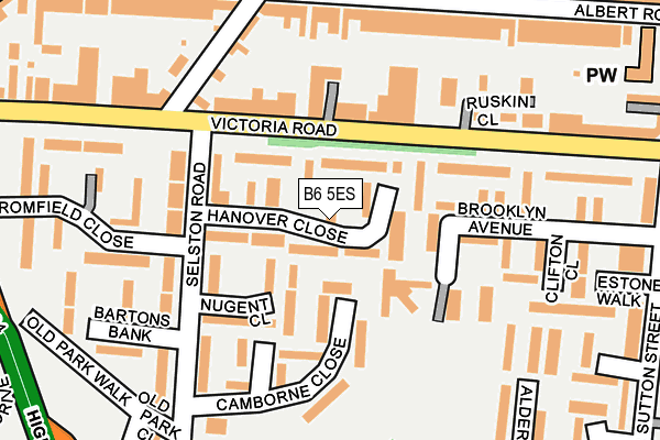 B6 5ES map - OS OpenMap – Local (Ordnance Survey)