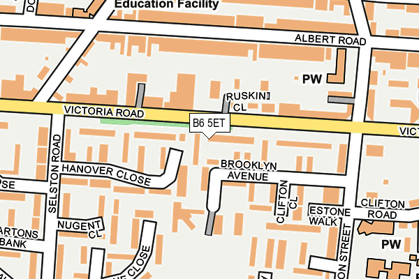 B6 5ET map - OS OpenMap – Local (Ordnance Survey)