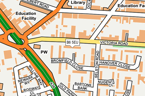 B6 5EU map - OS OpenMap – Local (Ordnance Survey)