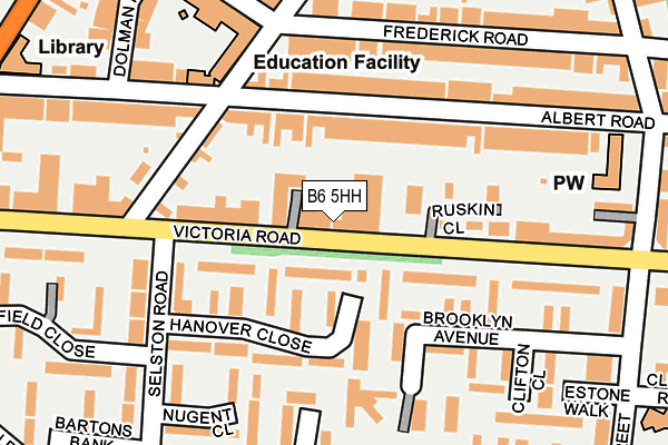B6 5HH map - OS OpenMap – Local (Ordnance Survey)