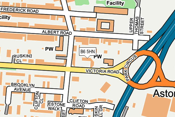 B6 5HN map - OS OpenMap – Local (Ordnance Survey)