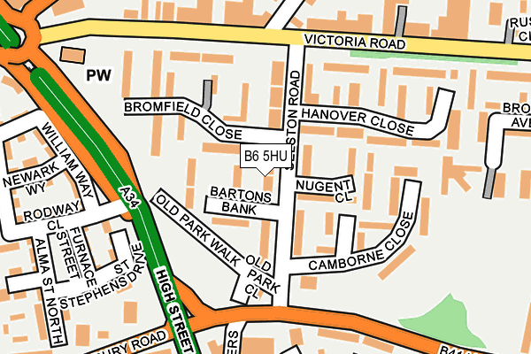 B6 5HU map - OS OpenMap – Local (Ordnance Survey)