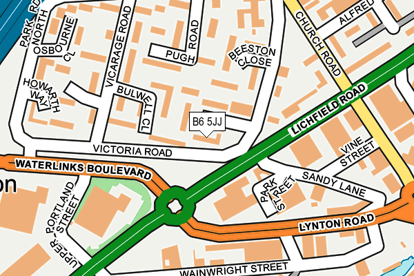 B6 5JJ map - OS OpenMap – Local (Ordnance Survey)