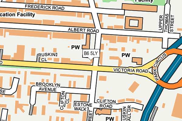 B6 5LY map - OS OpenMap – Local (Ordnance Survey)