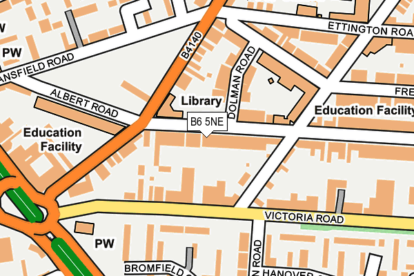 B6 5NE map - OS OpenMap – Local (Ordnance Survey)