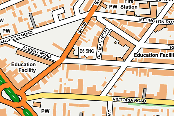 B6 5NG map - OS OpenMap – Local (Ordnance Survey)