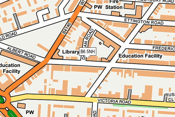 B6 5NH map - OS OpenMap – Local (Ordnance Survey)