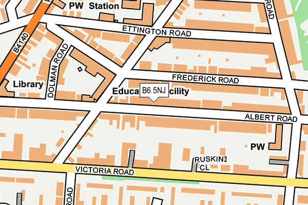 B6 5NJ map - OS OpenMap – Local (Ordnance Survey)