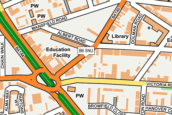 B6 5NU map - OS OpenMap – Local (Ordnance Survey)