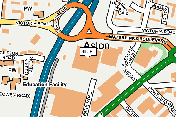 B6 5PL map - OS OpenMap – Local (Ordnance Survey)