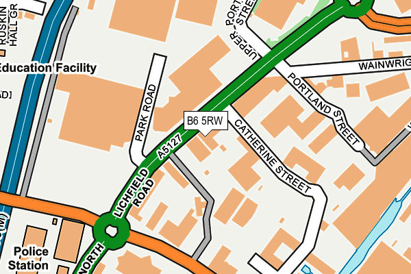 B6 5RW map - OS OpenMap – Local (Ordnance Survey)