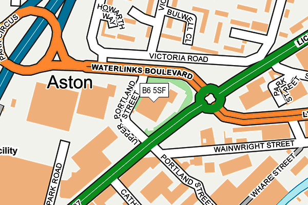 B6 5SF map - OS OpenMap – Local (Ordnance Survey)