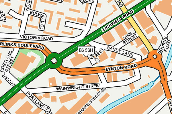 B6 5SH map - OS OpenMap – Local (Ordnance Survey)