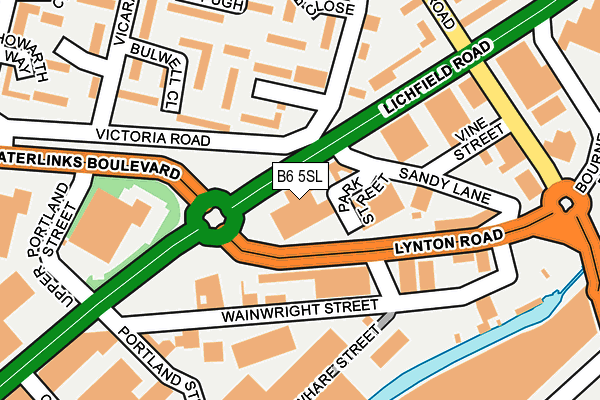 B6 5SL map - OS OpenMap – Local (Ordnance Survey)