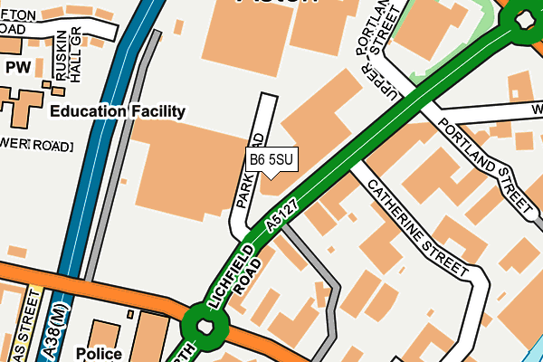 B6 5SU map - OS OpenMap – Local (Ordnance Survey)