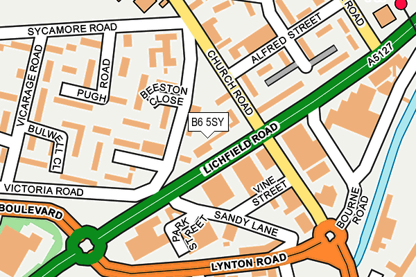 B6 5SY map - OS OpenMap – Local (Ordnance Survey)