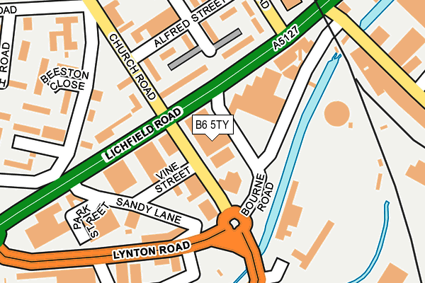 B6 5TY map - OS OpenMap – Local (Ordnance Survey)