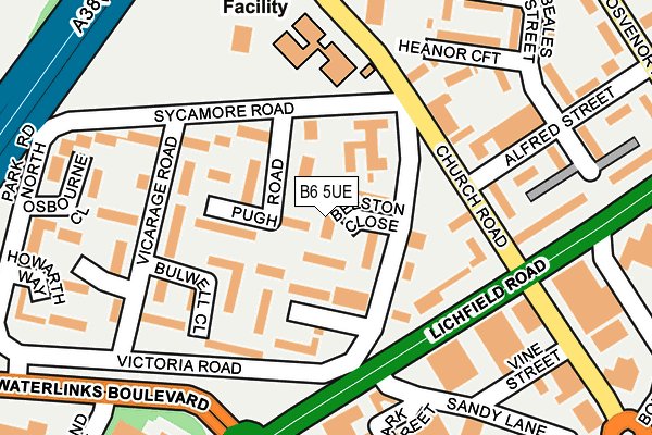 B6 5UE map - OS OpenMap – Local (Ordnance Survey)