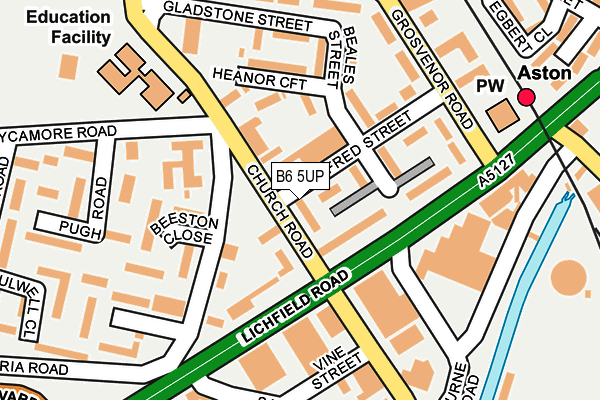 B6 5UP map - OS OpenMap – Local (Ordnance Survey)