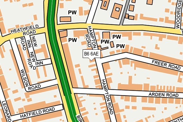 B6 6AE map - OS OpenMap – Local (Ordnance Survey)