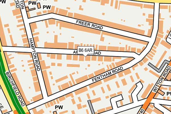 B6 6AR map - OS OpenMap – Local (Ordnance Survey)