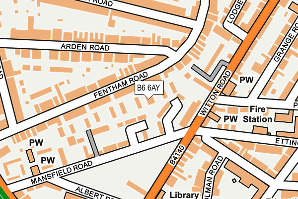 B6 6AY map - OS OpenMap – Local (Ordnance Survey)