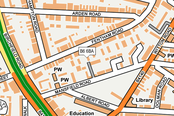 B6 6BA map - OS OpenMap – Local (Ordnance Survey)