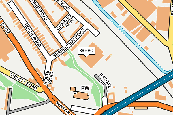 B6 6BQ map - OS OpenMap – Local (Ordnance Survey)