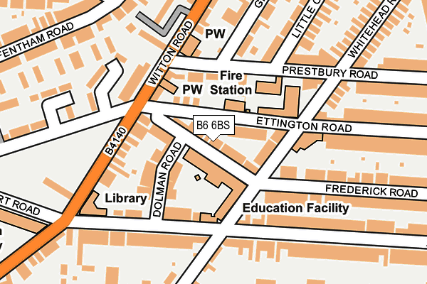 B6 6BS map - OS OpenMap – Local (Ordnance Survey)