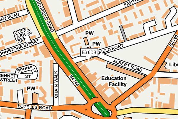 B6 6DB map - OS OpenMap – Local (Ordnance Survey)