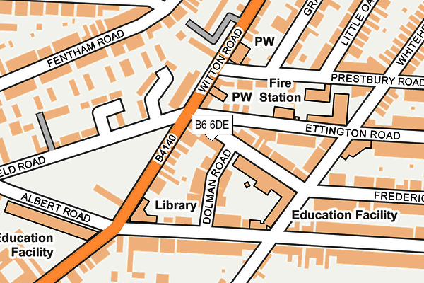 B6 6DE map - OS OpenMap – Local (Ordnance Survey)