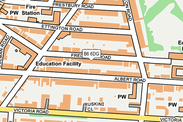 B6 6DG map - OS OpenMap – Local (Ordnance Survey)