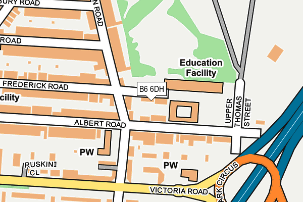 B6 6DH map - OS OpenMap – Local (Ordnance Survey)