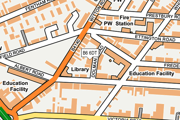 B6 6DT map - OS OpenMap – Local (Ordnance Survey)