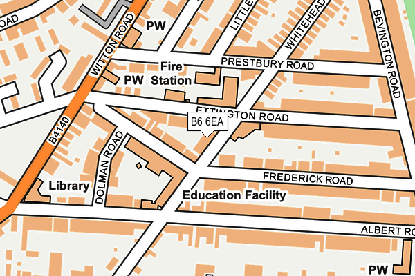 B6 6EA map - OS OpenMap – Local (Ordnance Survey)