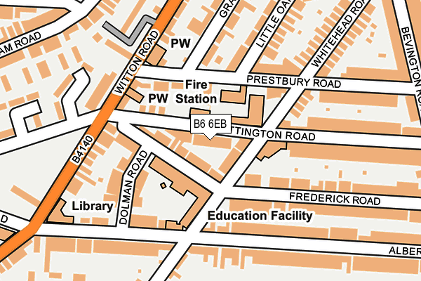 B6 6EB map - OS OpenMap – Local (Ordnance Survey)