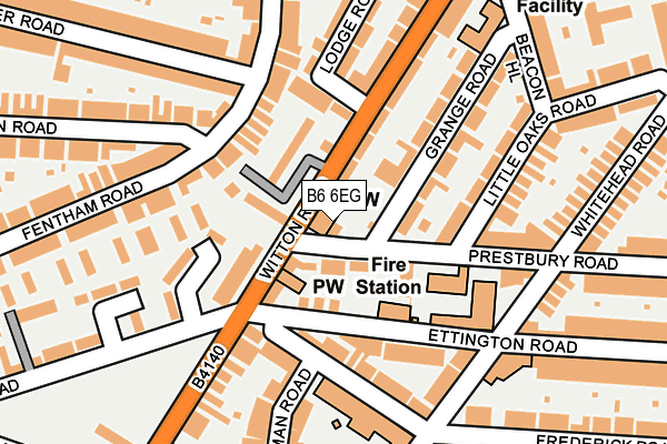 B6 6EG map - OS OpenMap – Local (Ordnance Survey)