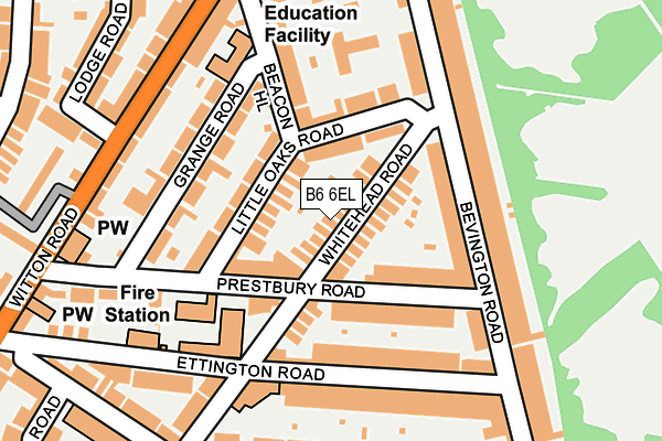 B6 6EL map - OS OpenMap – Local (Ordnance Survey)