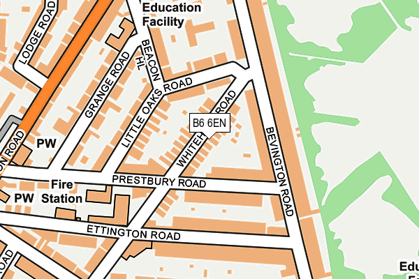 B6 6EN map - OS OpenMap – Local (Ordnance Survey)