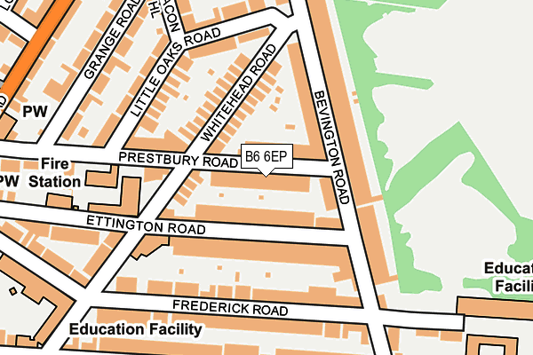 B6 6EP map - OS OpenMap – Local (Ordnance Survey)