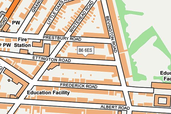 B6 6ES map - OS OpenMap – Local (Ordnance Survey)