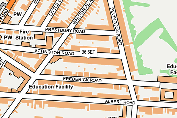 B6 6ET map - OS OpenMap – Local (Ordnance Survey)