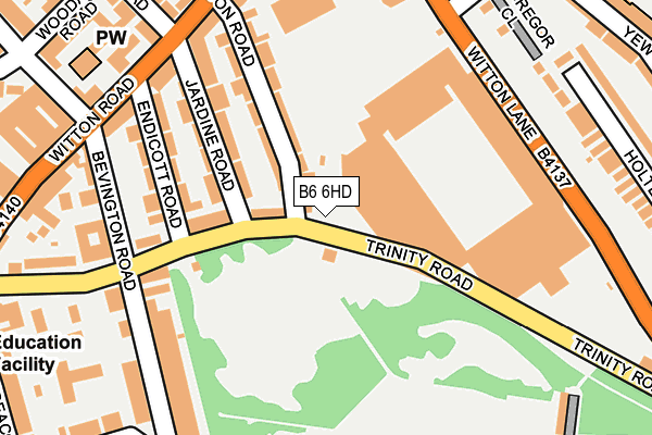 B6 6HD map - OS OpenMap – Local (Ordnance Survey)