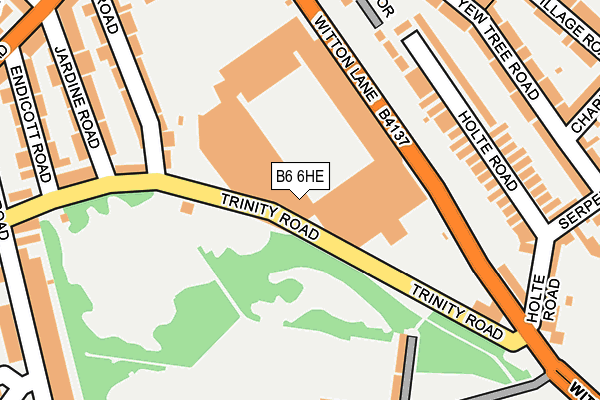 B6 6HE map - OS OpenMap – Local (Ordnance Survey)